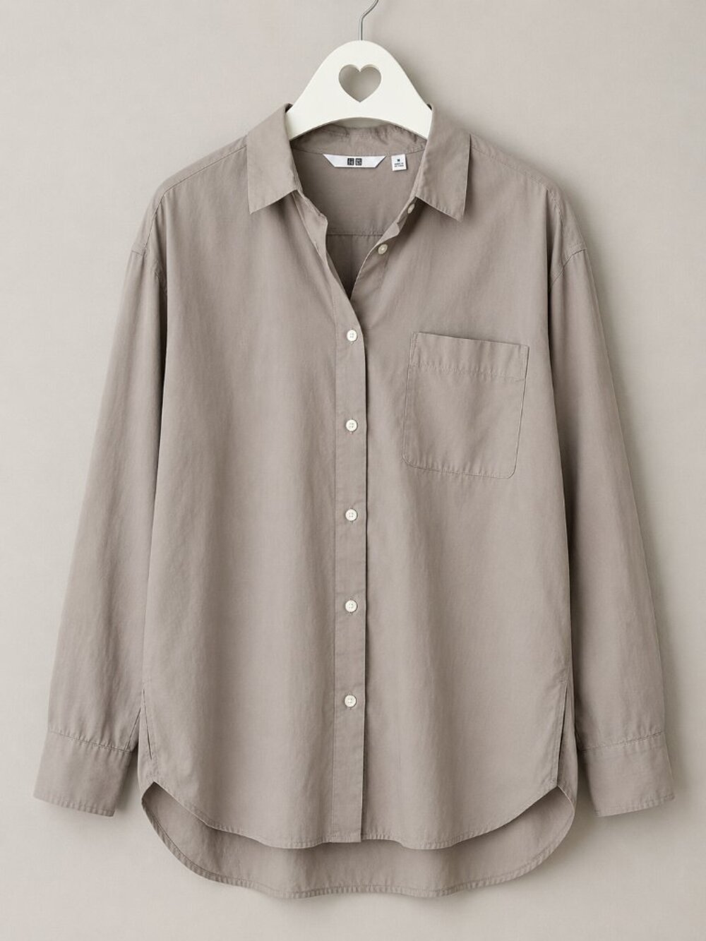 Uniqlo Extra Fine Cotton Shirt Mushroom Greige Size M